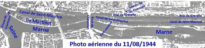 Le Canal Saint-Maurice et bras de Gravelle en 1944