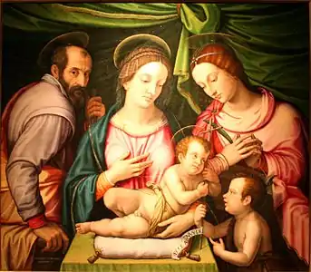 Giovanni CapassiniSainte Famille avec le jeune saint Jean-Baptiste et sainte Catherine.