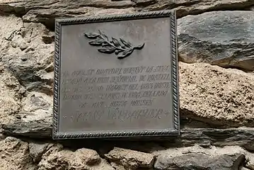 Plaque commémorant le passage de Jacint Verdaguer.