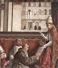 Détail de la Fresque de la Confirmation de la Règle de saint François par Domenico Ghirlandaio, chapelle Sassetti