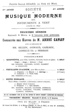 Programme d'un concert