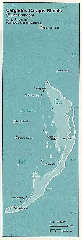 Carte des Cargados Carajos dessinée par la CIA.