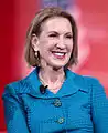 Carly Fiorina, directrice générale de Hewlett-Packard de 1999 à 2005. Entrée en course le 4 mai 2015, elle se retire le 10 février 2016. Le 27 avril 2016, Ted Cruz annonce qu'elle sera candidate à la vice-présidence s'il est désigné comme candidat à la présidence.