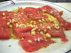 Carpaccio de bœuf.