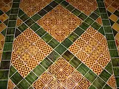 Reconstitution du carrelage de la Cathédrale Notre-Dame de Laon. XIXe siècle.