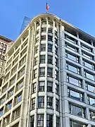 Détails de l'angle de la façade.