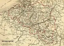 Carte de la Belgique de 1843.
