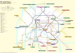 Carte topologique du métro de Paris.