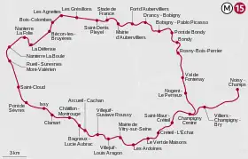 Voir la carte de la ligne.