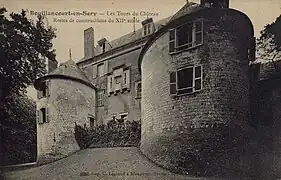 Carte postale du château de Bouillancourt (début du XXe siècle) - vue de l'Ouest