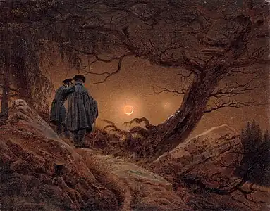 Caspar David Friedrich, Deux hommes contemplant la Lune, 1819.