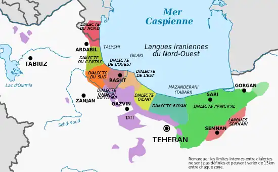 Carte de répartition de langues.