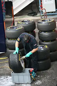 Photo de pneumatiques Pirelli de Formule 1
