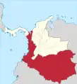 L'État souverain de Cauca en 1863.