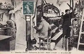 Fabrication du tulle - métier à broder