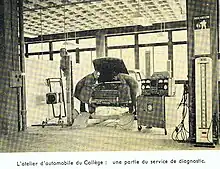 Atelier de mécanique auto mais dans le lycée de 1964.