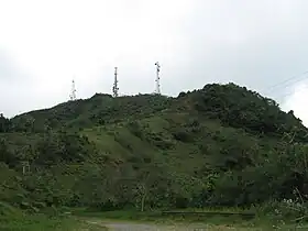 Vue du cerro de Punta avec ses antennes relais.