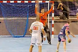 Le Cessonais Benoît Doré à 7 m face à Mickaël Robin.