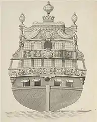 Gravure d'un bateau.