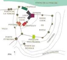 Plan du château au XVe siècle.