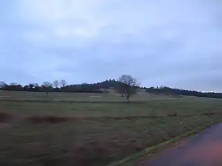 Mont de Vergy au centre,vu depuis la D116.
