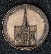 Consécration de l'église Saint Bernard (1861), médaille, revers.