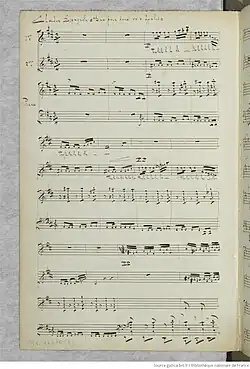 page du manuscrit autographe