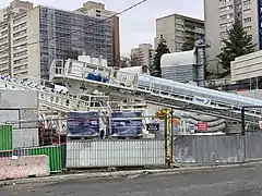 Chantier de construction de la ligne 11 en 2019