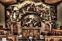 Sainte Barbe - Fresque de Charles Menge - Chapelle de Mâche (Suisse).