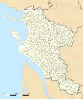 Carte de la commune de Vervant au sein de la Charente-Maritime