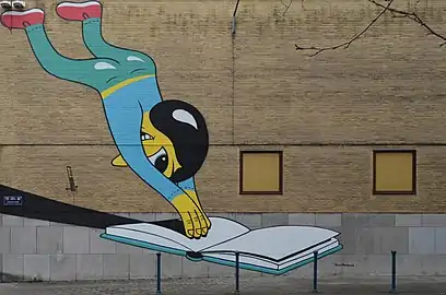 Un fresque de Huskmitnavn au boulevard Paul Janson.