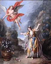 Psyché abandonnée par l'Amour, original de Coypel ayant servi de modèle pour la tapisserie du même nom, 1748, palais des Beaux-Arts de Lille, sur le thème de Psyché de Molière.