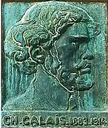 Bas-relief dédié à Charles Calais, Nice (bronze, 1948).