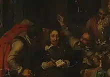 Charles Ier à l'air fatigué est entouré de soldats hilares