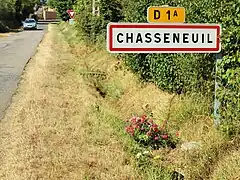 Le panneau d'entrée d'agglomération en 2016.