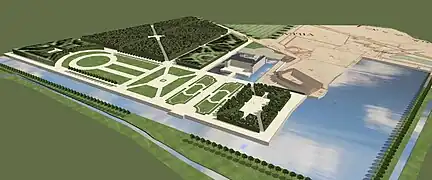 Schéma du château du Blanc Mesnil au XVIIIe siècle