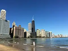 Le quartier de Streeterville depuis Ohio Street Beach.