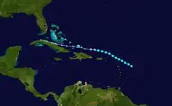 Parcours de la tempête tropicale Chris