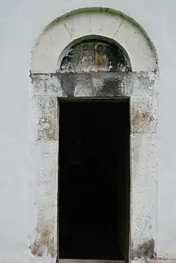 Détail du porche d'entrée.