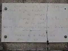 Plaque commémorative.