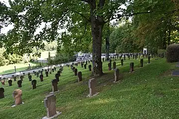 Vue du cimetière militaire allemand.