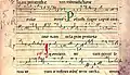 Manuscrit de musique grégorienne, XIIe&nbsp;siècle, détail. Neumes de moines cisterciens. MS.207.