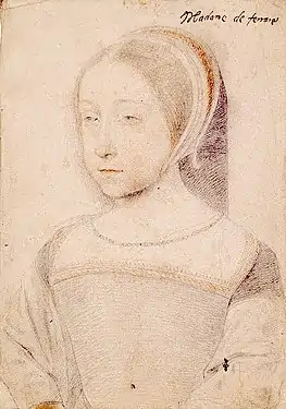 Renée de France, duchesse de Ferrare (vers 1520, musée Condé de Chantilly).
