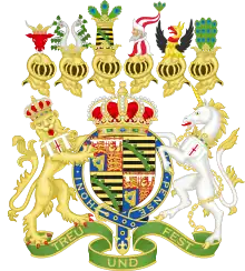 Représentation d'armoiries complètes.