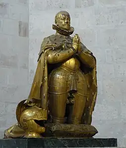 Statue de Juan de Arfe (es) (1601-1607), représentant Francisco Gómez de Sandoval y Rojas en prière, dans une chapelle du Collège San Gregorio.