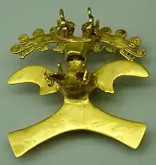 Pendentif en or. Diquís (es), Costa Rica, période V-VI (700-1500).