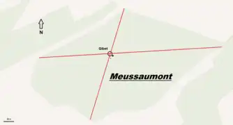 Colline du Meussaumont avec la croisée des chemins