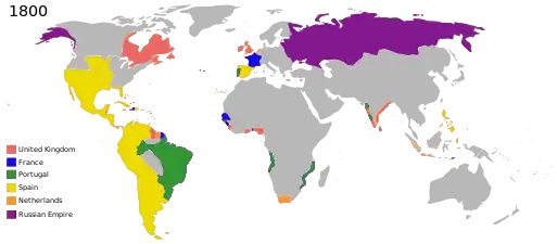 il manque la Louisiane française qui ne sera cédée aux États-Unis d'Amérique en 1803.