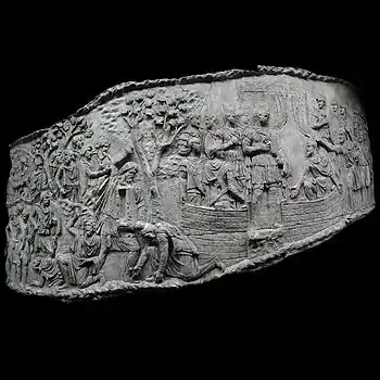 Trajan reçoit l'ambassade dace qui vient faire sa soumission.