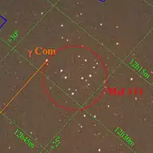 Image légendée de l'amas.